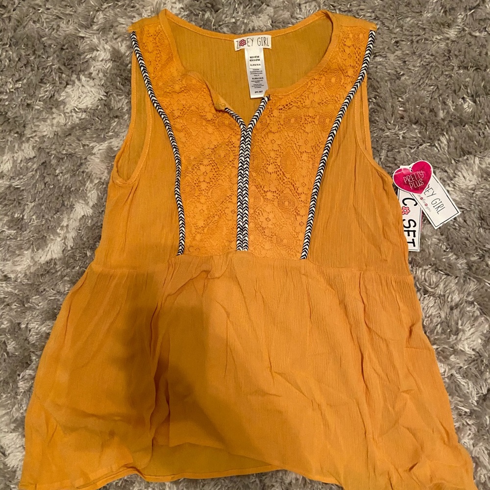 Yellow girls tank top